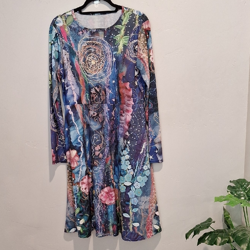 Colorful Long Sleeve Dress